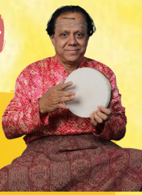 Vidwan Ganesh Kumar holding the kanjira